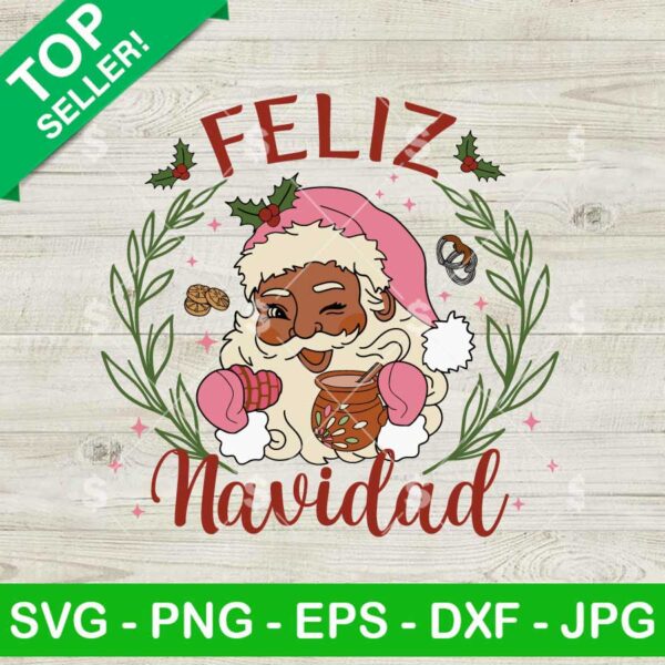 Feliz Navidad Santa SVG, Black Santa SVG, Santa Conchas SVG