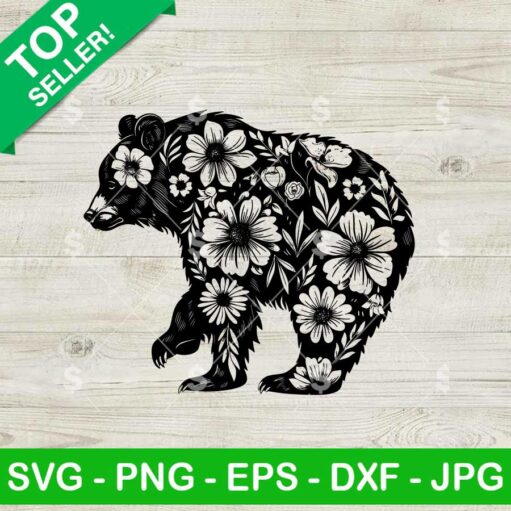 Mandala Floral Bear SVG