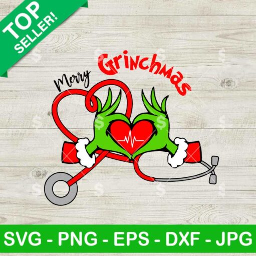 Funny Grinch Christmas Nurse SVG