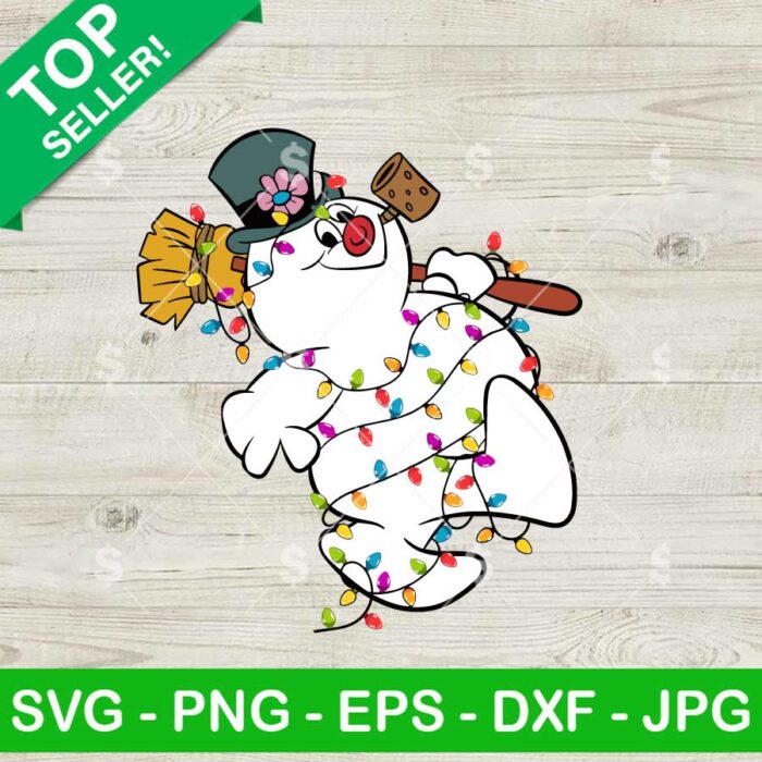 Funny Frosty Snowman Xmas Light SVG, Cute Frosty Snowman SVG, Snowman Christmas SVG