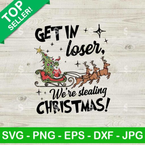 Funny Grinch Stealing Christmas Tree SVG