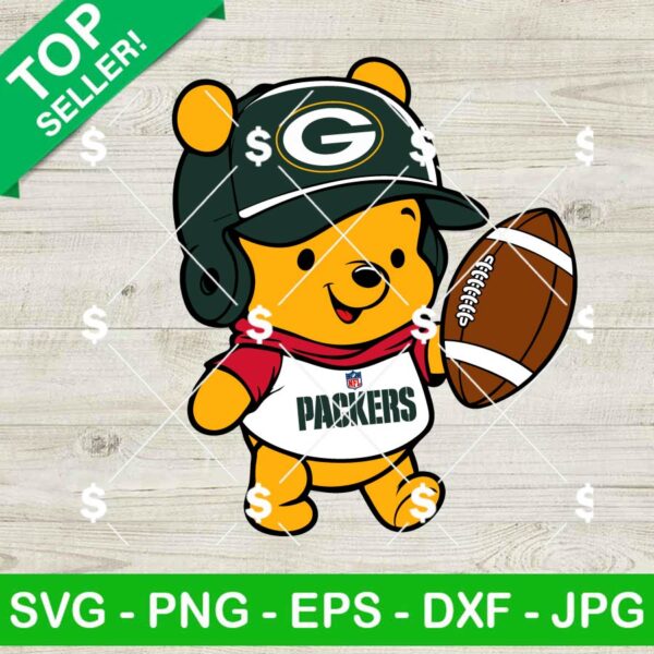 Green Bay Packers Winnie The Pooh Football Fan SVG