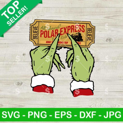 Grinch Hand All Aboard Polar Express Christmas SVG