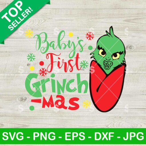 Grinch Baby's First Christmas SVG