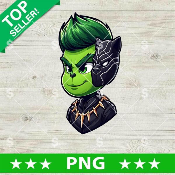 Grinch Black Panther Christmas PNG, Grinch Avengers Christmas PNG, Grinchmas Superhero Sublimation