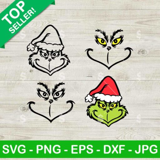 Grinch Face SVG Bundle