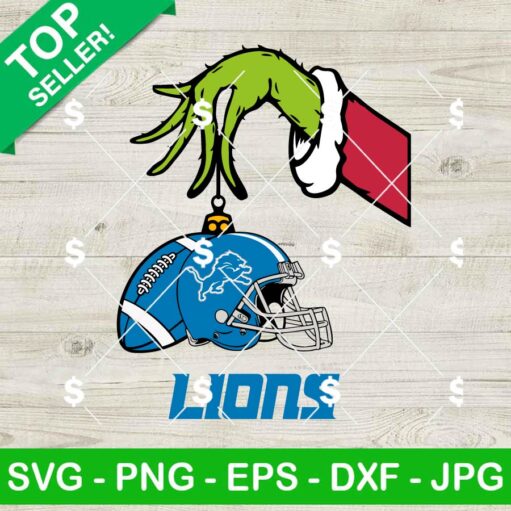 Grinch Hand Detroit Lions Football SVG