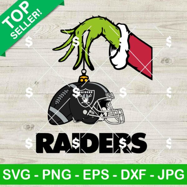 Grinch Hand Las Vegas Raiders Football SVG