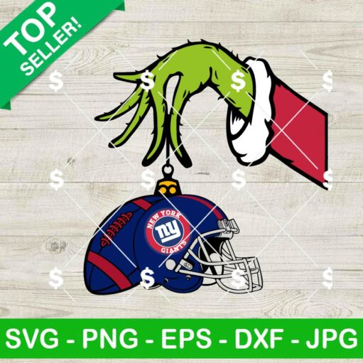 Grinch Hand New York Giants Football SVG