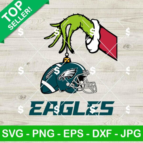 Grinch Hand Philadelphia Eagles Football SVG, Grinch Football NFL SVG, Grinchmas Football Team SVG