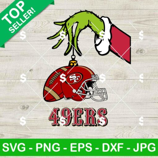 Grinch Hand San Francisco 49ers Football SVG