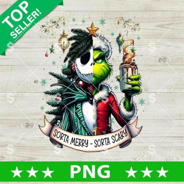 Grinch Jack Skellington Sorta Merry Sorta Scary PNG, Santa Grinch Christmas Tree PNG, Grinch PNG