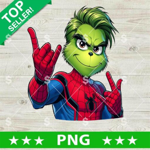 Grinch Spiderman Christmas PNG