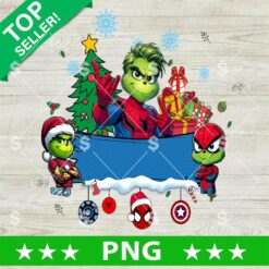 Grinch Superhero Custom Name Frame PNG