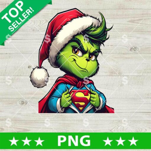 Grinch Superman Santa Christmas PNG