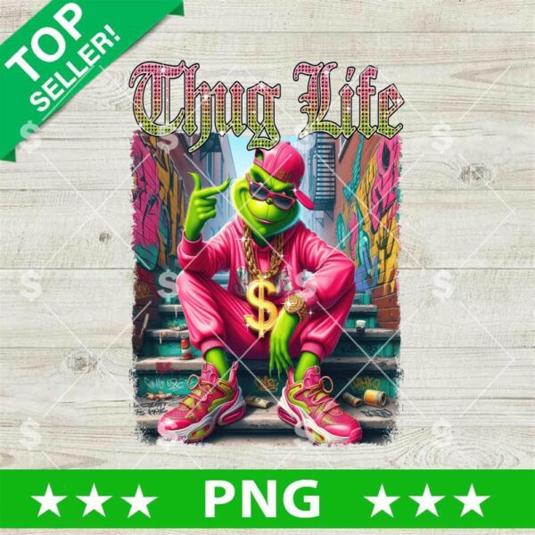 Grinch Thug Life Christmas PNG