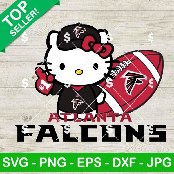 Hello Kitty Atlanta Falcons SVG, Hello Kitty Football NFL SVG, Kitty Cat Football Team SVG