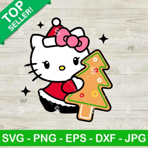 Hello Kitty Christmas Tree Cookie SVG