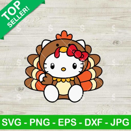 Hello Kitty Fall Turkey SVG