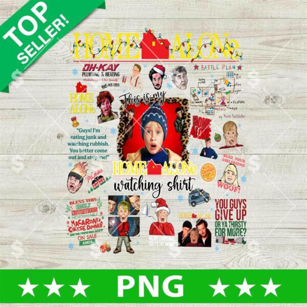 Home Alone Watching Shirt PNG, Home Alone Kevin PNG, Home Alone Film Series Characters PNG