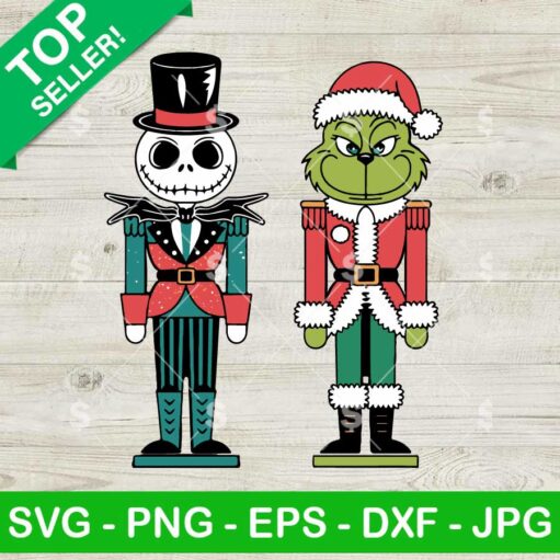 Jack Skellington And Grinch Nutcracker Christmas SVG