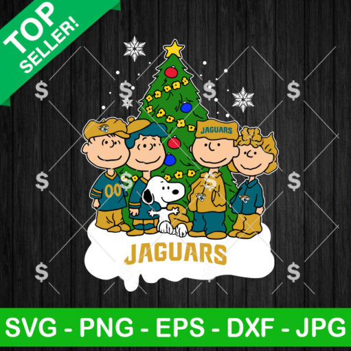 Jacksonville Jaguars Snoopy Friends Christmas Tree SVG