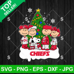 Kansas City Chiefs The Peanuts Christmas Tree SVG, Snoopy Friends Christmas Tree SVG, Snoopy NFL Christmas Tree Fans SVG