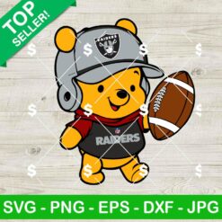 Las Vegas Raiders Winnie The Pooh Bear SVG, Baby Winnie The Pooh NFL SVG, Disney Pooh Bear Football Fan SVG