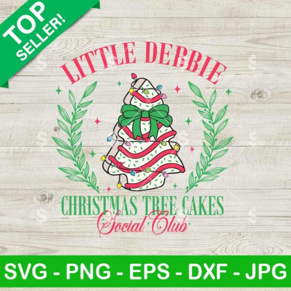 Little Debbie Christmas Tree Cakes Social Club SVG, Christmas Tree Cake SVG, Christmas Coffee Club SVG