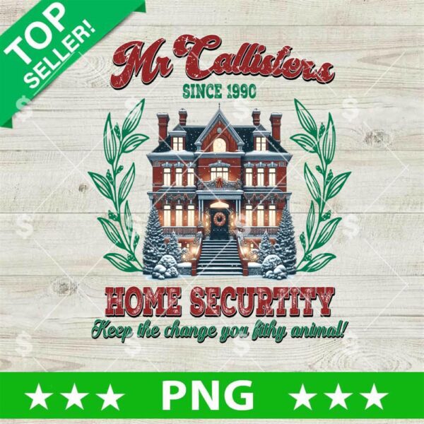 McCallister Home Security PNG, Home Alone PNG, Kevin Christmas Movie Sublimation PNG