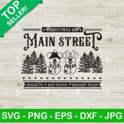 Mickey Minnie Snowman Christmas On Main Street SVG, Disney Snowman SVG, Funny Christmas SVG