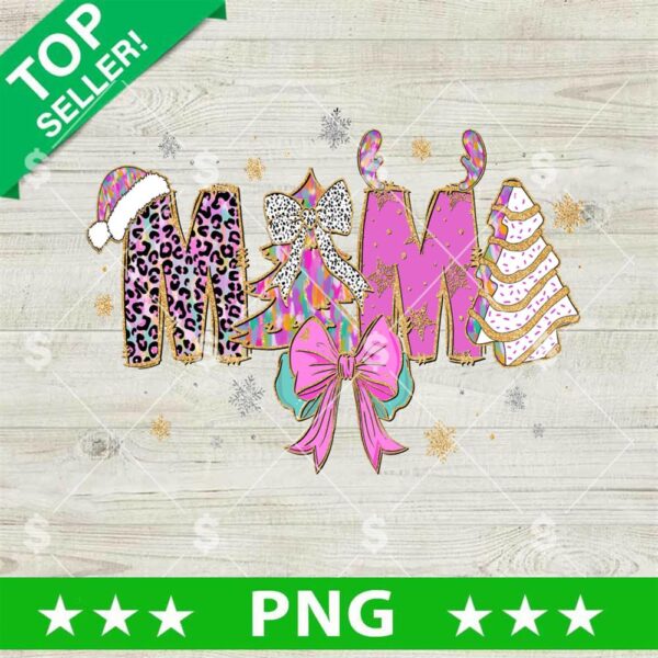 Mama Christmas Coquette Cake PNG, Christmas Mama PNG, Sparkly Glitter Christmas Cake Sublimation PNG