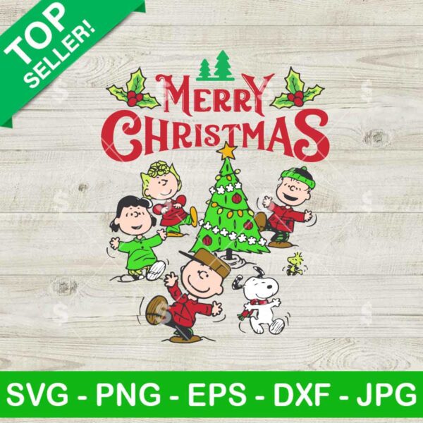 Merry Christmas Peanuts Friends SVG, Snoopy Christmas SVG, Cute Christmas Tree SVG