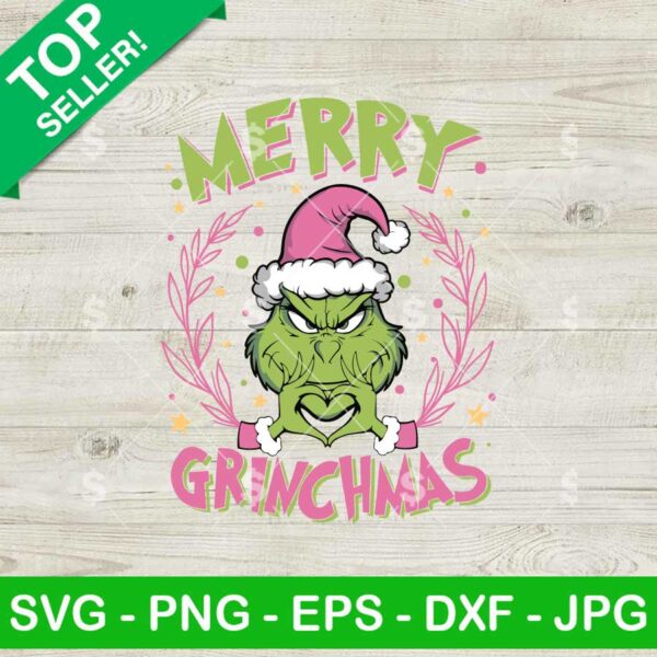 Merry Grinchmas Heart Hand SVG