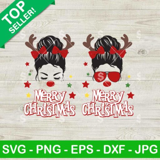 Messy Bun Antler SVG Bundle