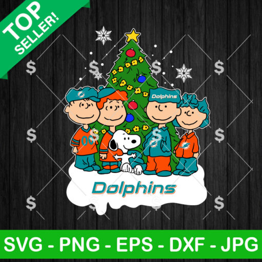 Miami Dolphins The Peanuts Christmas Tree SVG