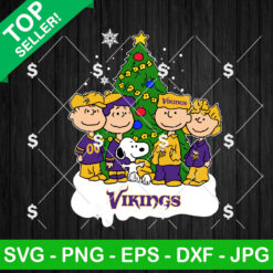 The Peanuts Minnesota Vikings Football Christmas SVG, Snoopy Friends Football Christmas Tree SVG, Snoopy Christmas Tree NFL Fans SVG