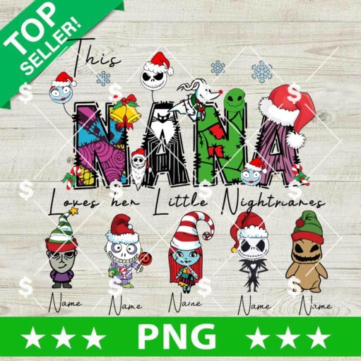 Nana Nightmare Before Christmas And Kids Costume Name PNG