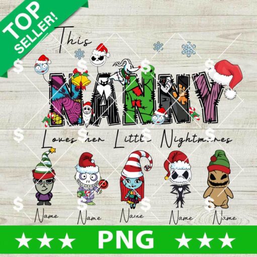 Nanny Nightmare Before Christmas And Kids Costume Name PNG