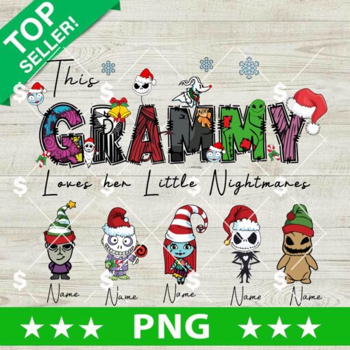 Nightmare Christmas Grammy Kid Name PNG