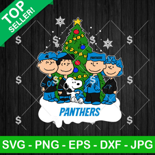 The Peanuts Carolina Panthers Christmas SVG