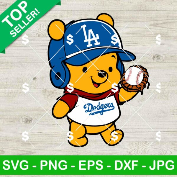 Pooh Bear LA Dodgers SVG