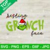 Resting Grinch Face Christmas SVG