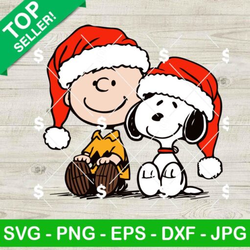 Snoopy Charlie Brown Santa Christmas SVG