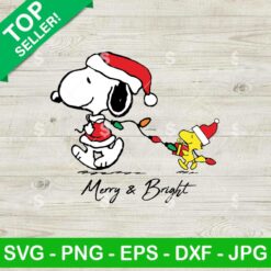 Snoopy Dog Merry And Bright SVG, Snoopy Santa SVG, Snoopy Christmas Light SVG