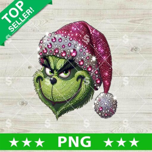 Faux Sequin Christmas Grinch PNG