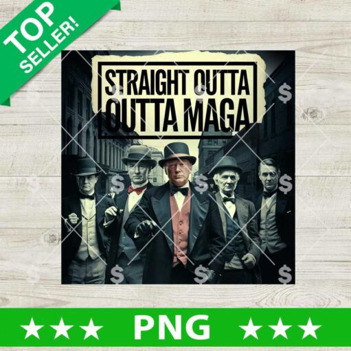 Straight Outta Maga Trump Western PNG