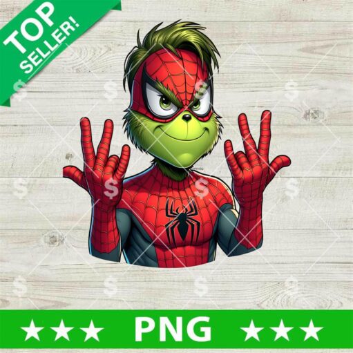 Superhero Grinch Christmas PNG