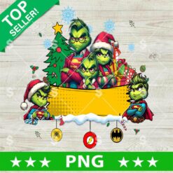 Superhero Grinch Family Christmas PNG