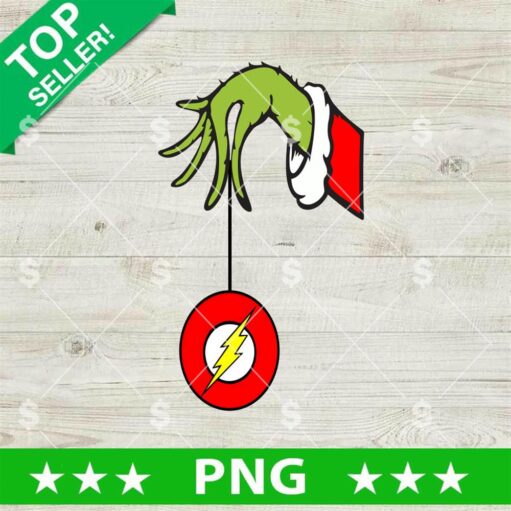 The Flash Grinch Hand Ornament PNG